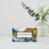 Fluss und Gebirge Landschaftliches Foto Visitenkarte (Stehend Vorderseite)