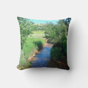 Fluss und grünes Kissen