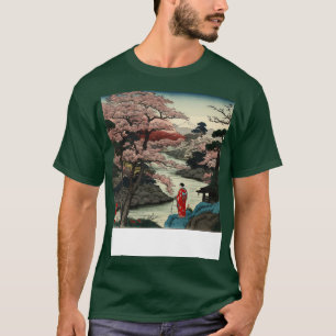 Fluss und Sakura ukiyoe T-Shirt