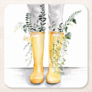 Fluss und Wachstum I Rechteckiger Pappuntersetzer