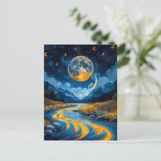 Fluss und Wälder Postkarte (Stehend Vorderseite)