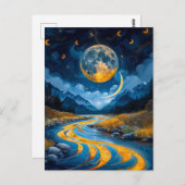 Fluss und Wälder Postkarte (Vorne/Hinten)