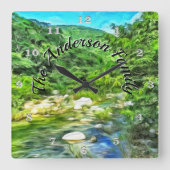 Fluss Vallarta South 0366 Quadratische Wanduhr (Vorderseite)