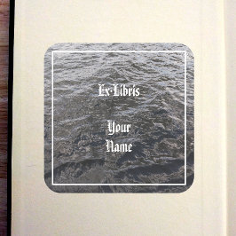 Fluss Wasser Exlibris Quadratischer Aufkleber
