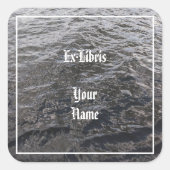 Fluss Wasser Exlibris Quadratischer Aufkleber (Vorderseite)