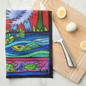 FLUSS WOLF TEE TOWEL GESCHIRRTUCH (Viertel Falte)