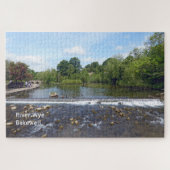 Fluss Wye Bakewell Derbyshire England Landschaftli Puzzle (Horizontal)