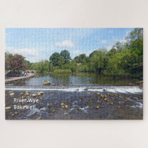 Fluss Wye Bakewell Derbyshire England Landschaftli Puzzle