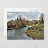Fluss Wye in Bakewell Postkarte (Vorne/Hinten)