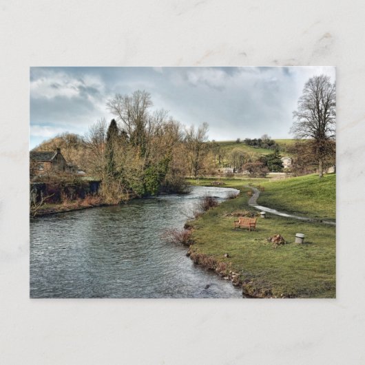 Fluss Wye in Bakewell Postkarte (Vorderseite)