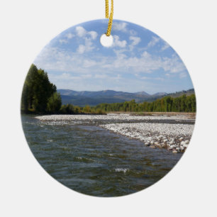 Flussabwärts auf dem Snake River I Keramik Ornament