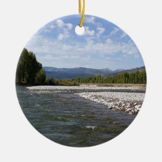 Flussabwärts auf dem Snake River I Keramik Ornament (Vorne)