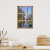 Flussansicht aus einem Fenster Poster (Küche)