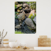 Flussbett | Wasserfall | Waldgrün Poster (Küche)