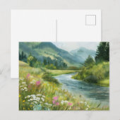 Flussblick Naturszene Postkarte (Vorne/Hinten)