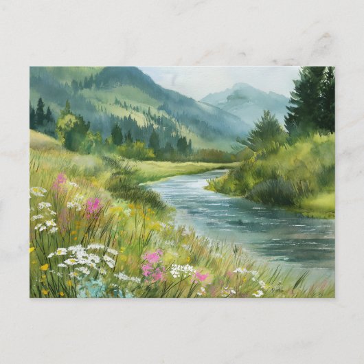Flussblick Naturszene Postkarte (Vorderseite)