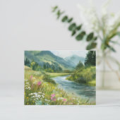 Flussblick Naturszene Postkarte (Stehend Vorderseite)