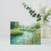 Flussblick Naturszene Postkarte (Stehend Vorderseite)