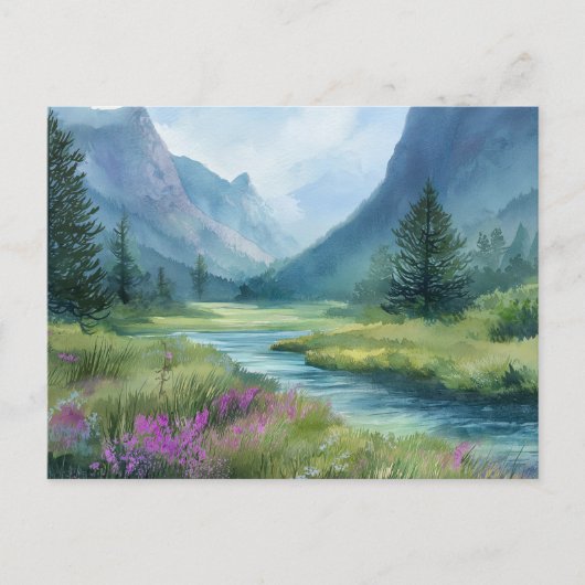 Flussblick Naturszene Postkarte (Vorderseite)