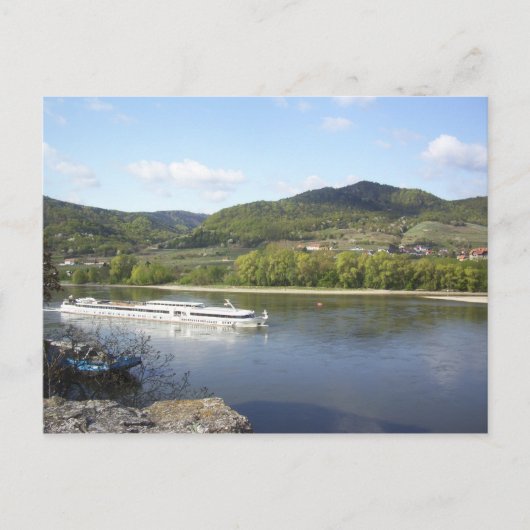 Flussboot auf der Donau Postkarte (Vorderseite)