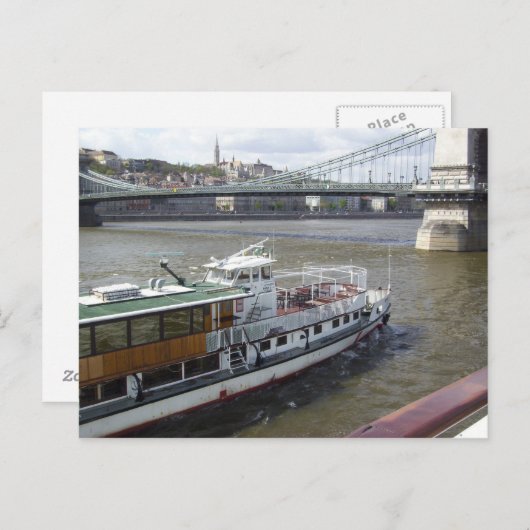 Flussboot auf der Donau Postkarte (Vorne/Hinten)