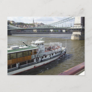 Flussboot auf der Donau Postkarte