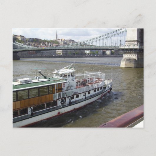 Flussboot auf der Donau Postkarte (Vorderseite)