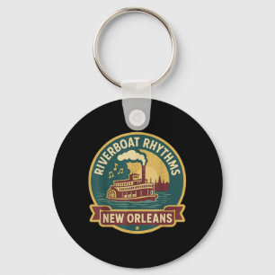 Flussboot-Rhythmen-Shirt New Orleans Dampfer Jazz Schlüsselanhänger