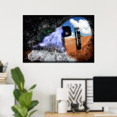 Flüsse in der Wüste (Gitarrenkunstposter) Poster (Heimbüro)