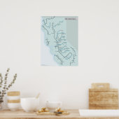 Flüsse Nord- und Zentralkaliforniens 18 Zoll x 24  Poster (Küche)