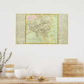 Flüsse und Berge Asiens Poster (Küche)