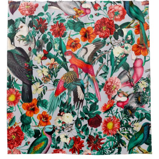 FLÜSSE UND VÖGEL XIV-II DUSCHVORHANG (Vorderseite)