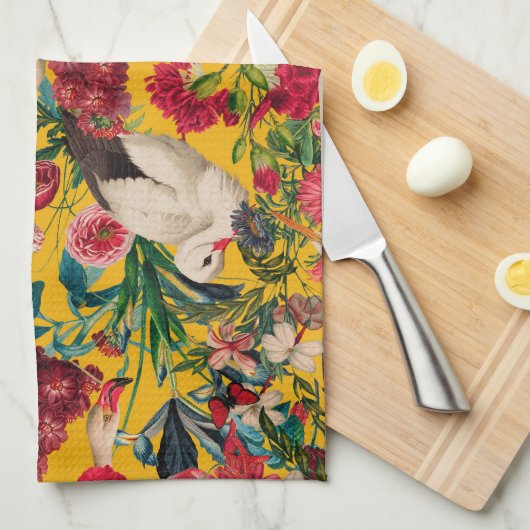 FLÜSSE UND VÖGEL XVIII GESCHIRRTUCH (Viertel Falte)