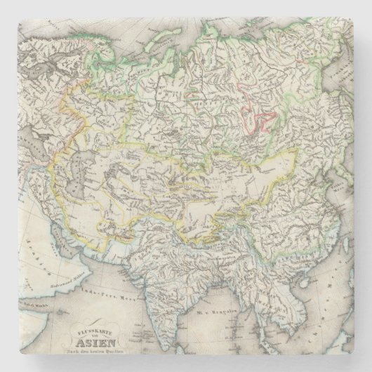 Flüsse von Asien Steinuntersetzer (Vorderseite)