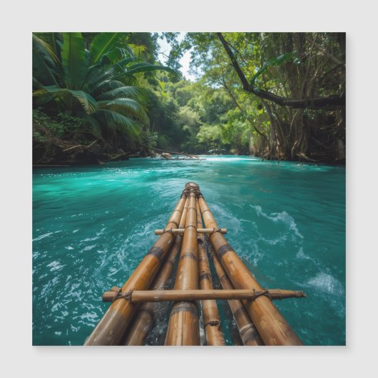 Flussfloßfahrt in Jamaika Magnetkarte (Vorderseite)