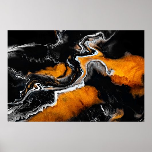 Flüssig-Acrylbild mit kunstvoll gemischten Farben Poster (Vorne)