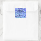 flüssig blau quadratischer aufkleber (Tasche)