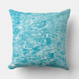 Flüssig blaues und weißes Abstraktes Kissen