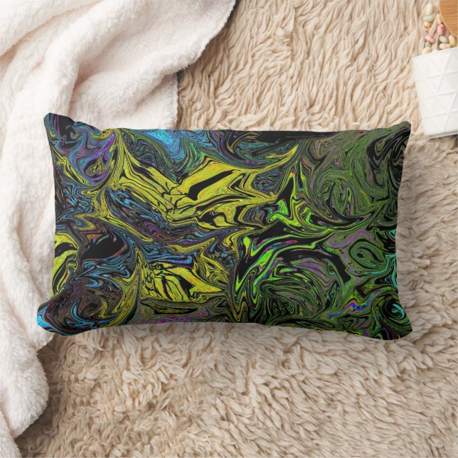 Flüssig-Graffiti-Gelb Lendenkissen (Decke)