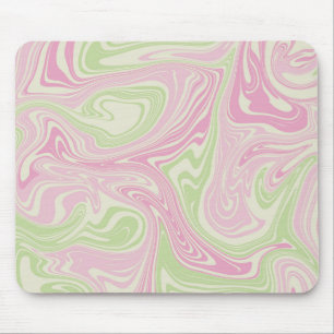 Flüssig-wirbelfarbenes rosa Muster Mousepad