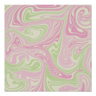 Flüssig-wirbelfarbenes rosa Muster Poster