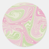 Flüssig-wirbelfarbenes rosa Muster Runder Aufkleber (Vorderseite)