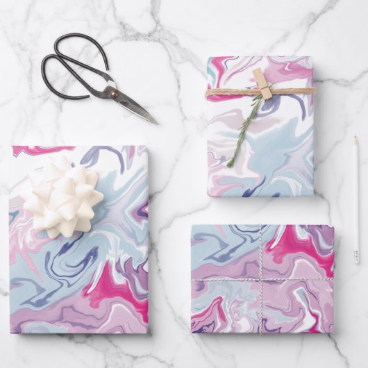 Flüssigacrylat Geschenkpapier Set (Vorderseite)