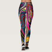 Flüssige abstrakte Marmorierungleggins Leggings (Rückseite)