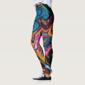 Flüssige abstrakte Marmorierungleggins Leggings (Links)