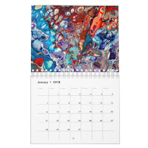 Flüssige Acryl Abstracte Gemälde-Kunstkalender Kalender