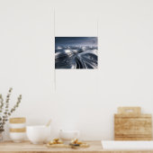 Flüssige Chrome-Metallic-Landschaft Poster (Küche)