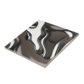 Flüssige Chrome Waves Abstrakt metallisch Fliese (Seite)