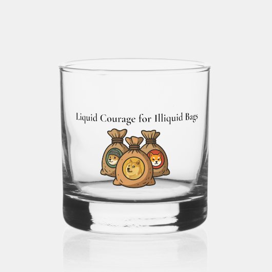 Flüssige Courage Doge Meme Coin Whiskey Glass Whiskyglas (Vorderseite)