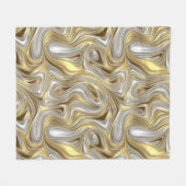 Flüssige Elegance - metallisches Flüssigmuster Fleecedecke (Vorderseite (Horizontal))
